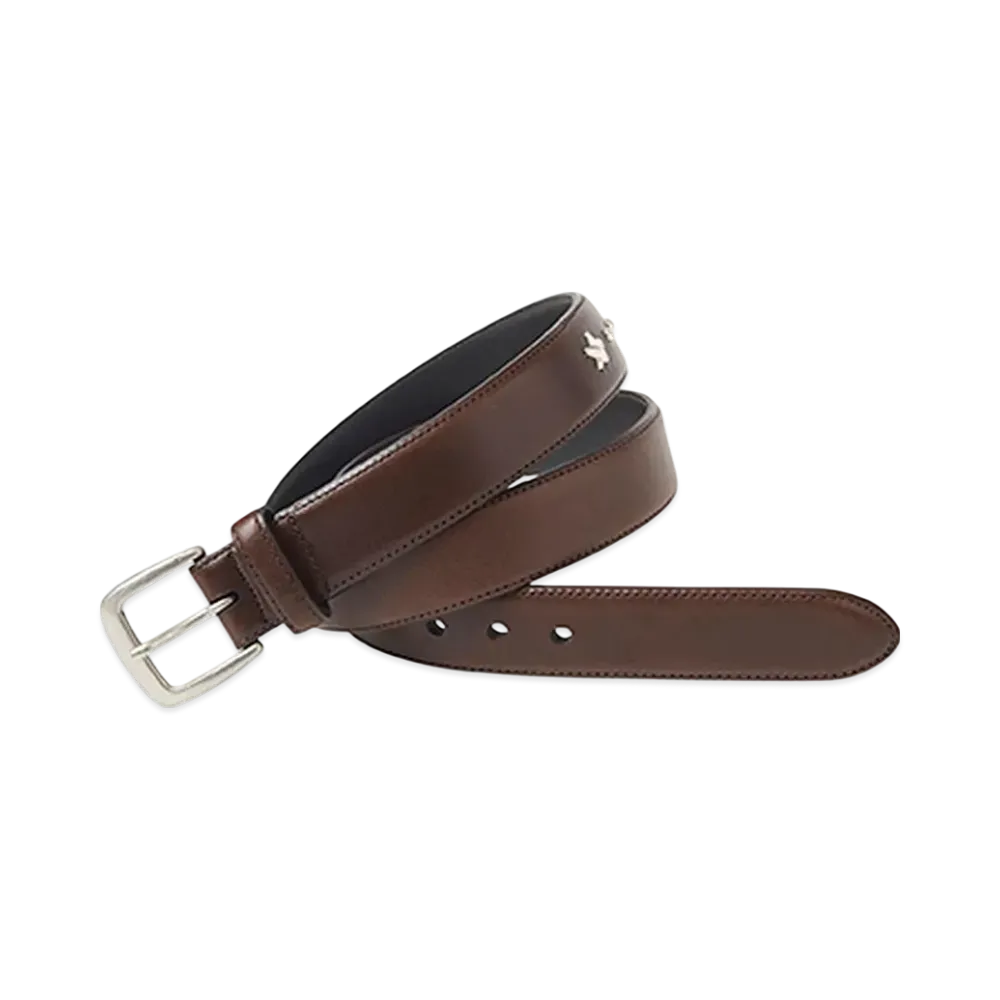 HYSTERIC GLAMOUR Simple Studs Belt "Dark Brown"