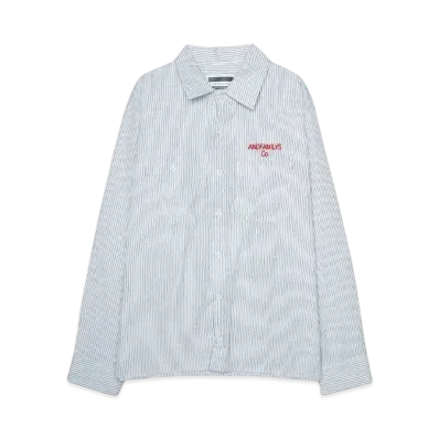 ANDFAMILYS STRIPE WORK SHIRTS "WHITE"