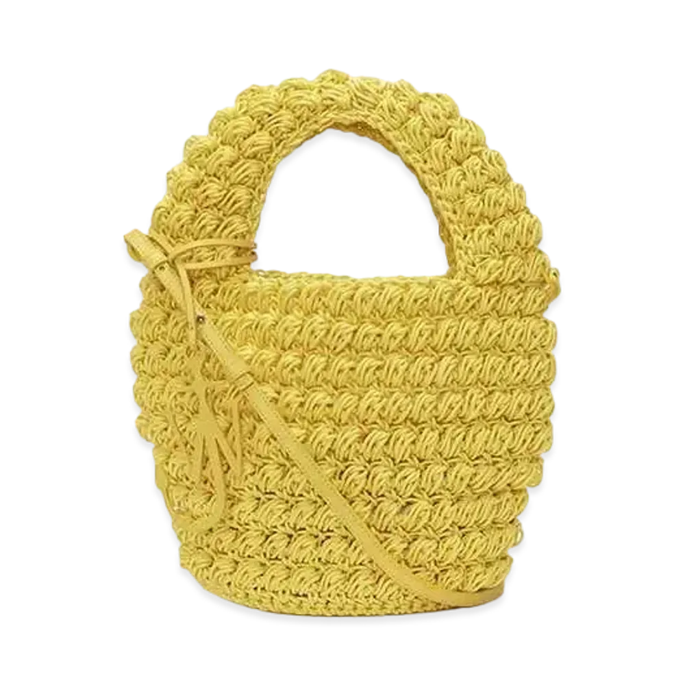 JW ANDERSON Popcorn Basket Crossbody Bag "Yellow"