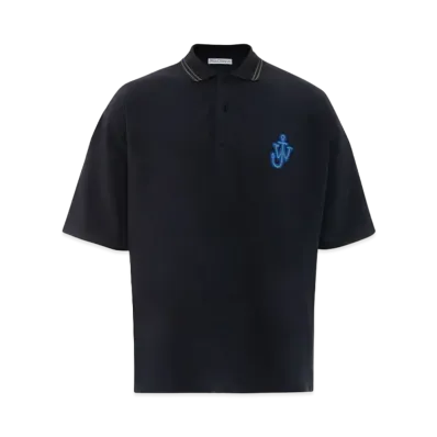 JW ANDERSON Anchor Patch Short Sleeve Polo "Navy"