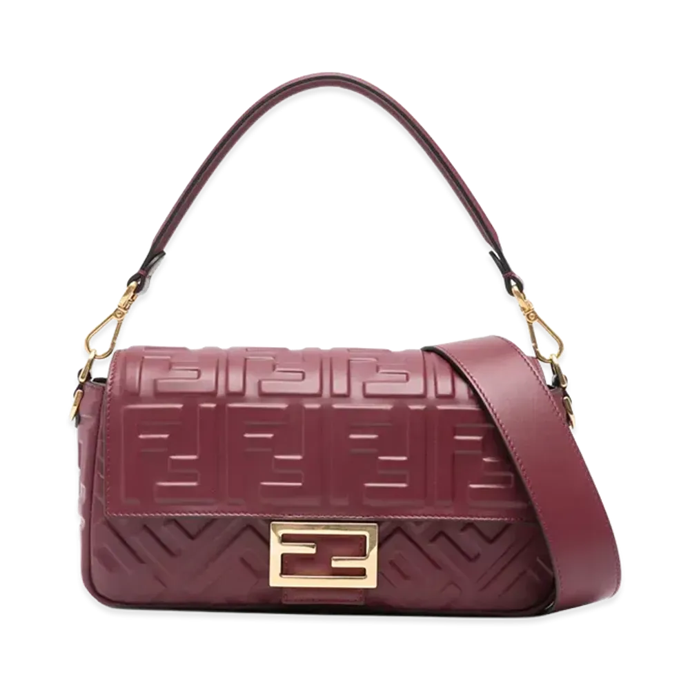FENDI Women's Baguette Medium Shoulder Bag "Bordeaux"
