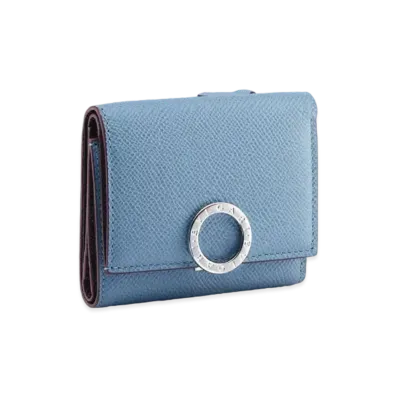 BVLGARI Clip Trifold Wallet "Blue"