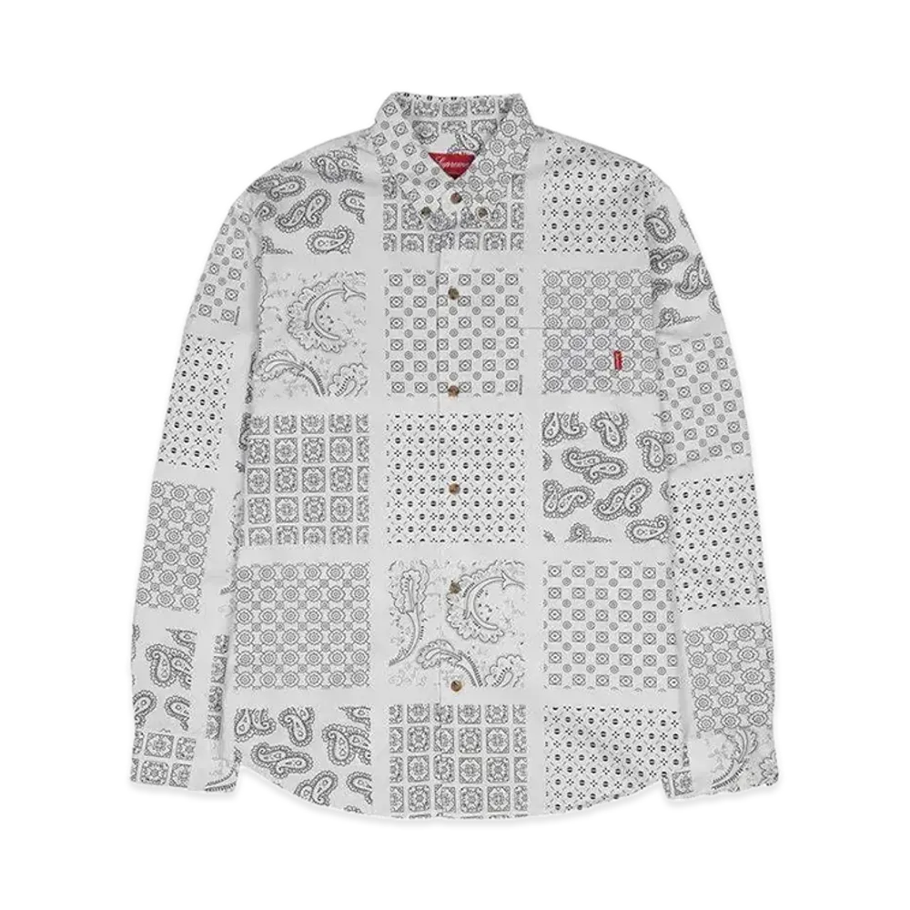 Supreme Paisley Grid Shirt "White"