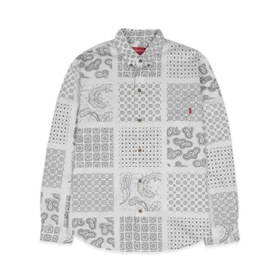 Supreme Paisley Grid Shirt "White"