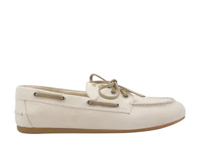 MIU MIU Women's Deck Boat Shoe "Beige"