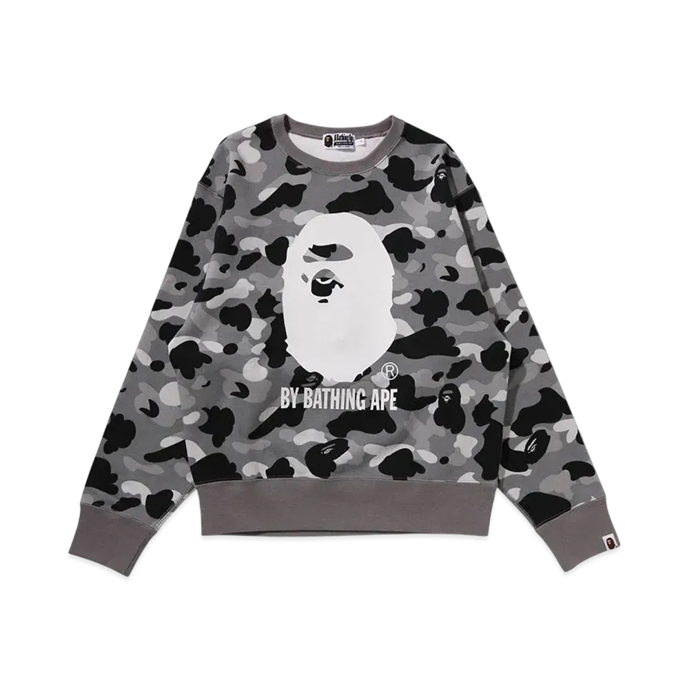 A BATHING APE Bape Ladies 1St Camo By Bathing Ape Crewneck Sweatshirt "Gray"