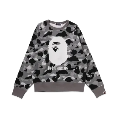 A BATHING APE Bape Ladies 1St Camo By Bathing Ape Crewneck Sweatshirt "Gray"
