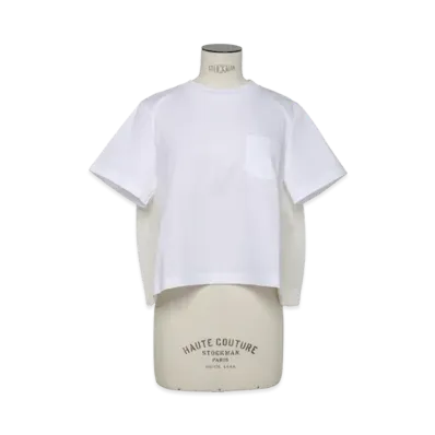 sacai Nylon Twill x Cotton Jersey T-Shirt "White/Off White"