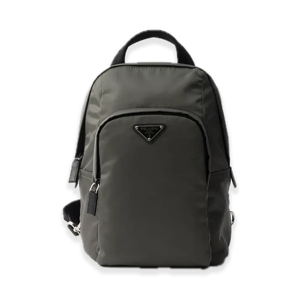 PRADA Re-Nylon x Saffiano Leather Backpack "Khaki"