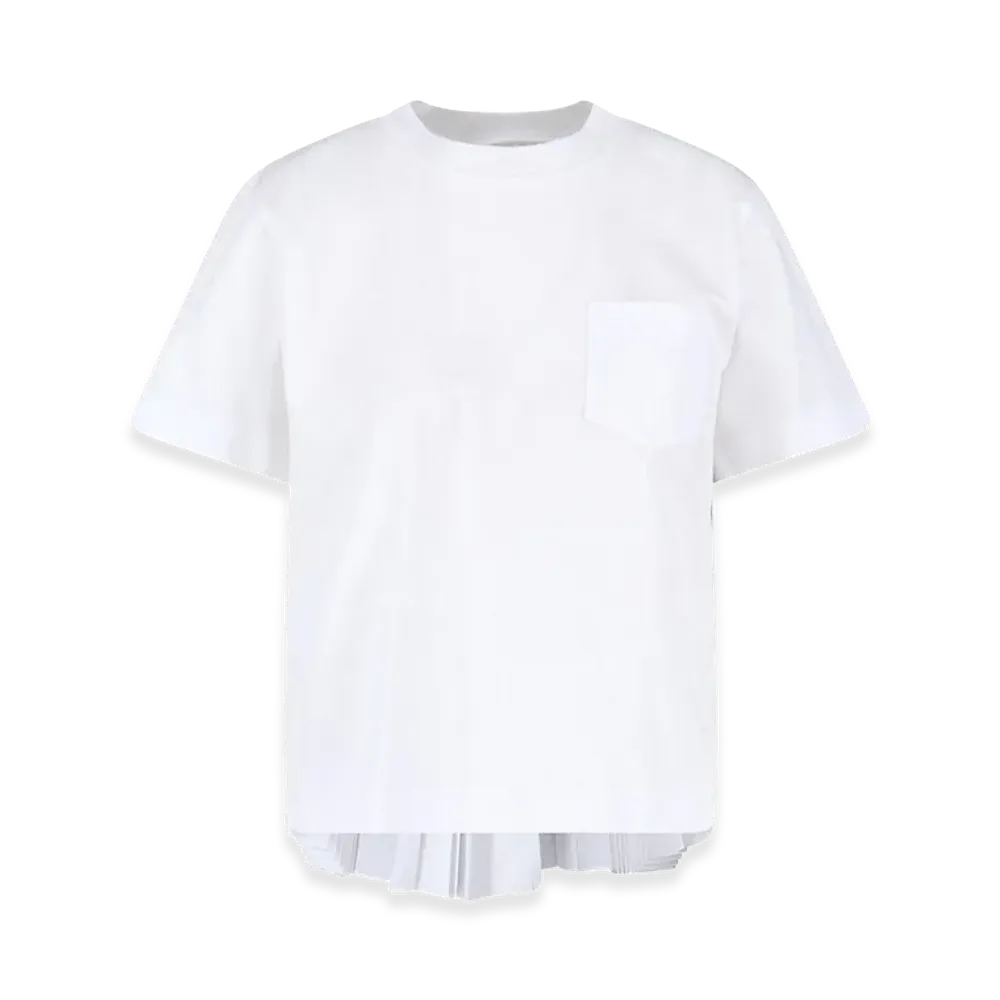 sacai Women's Pleated T-Shirt "White"