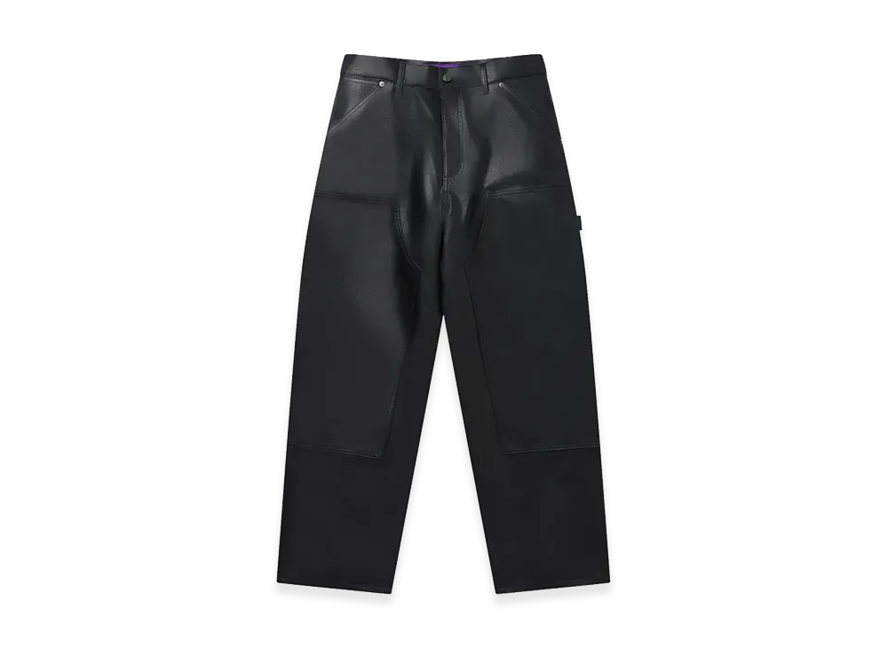BlackEyePatch Faux Leather Extra Baggy Double Knee Pants "Black"