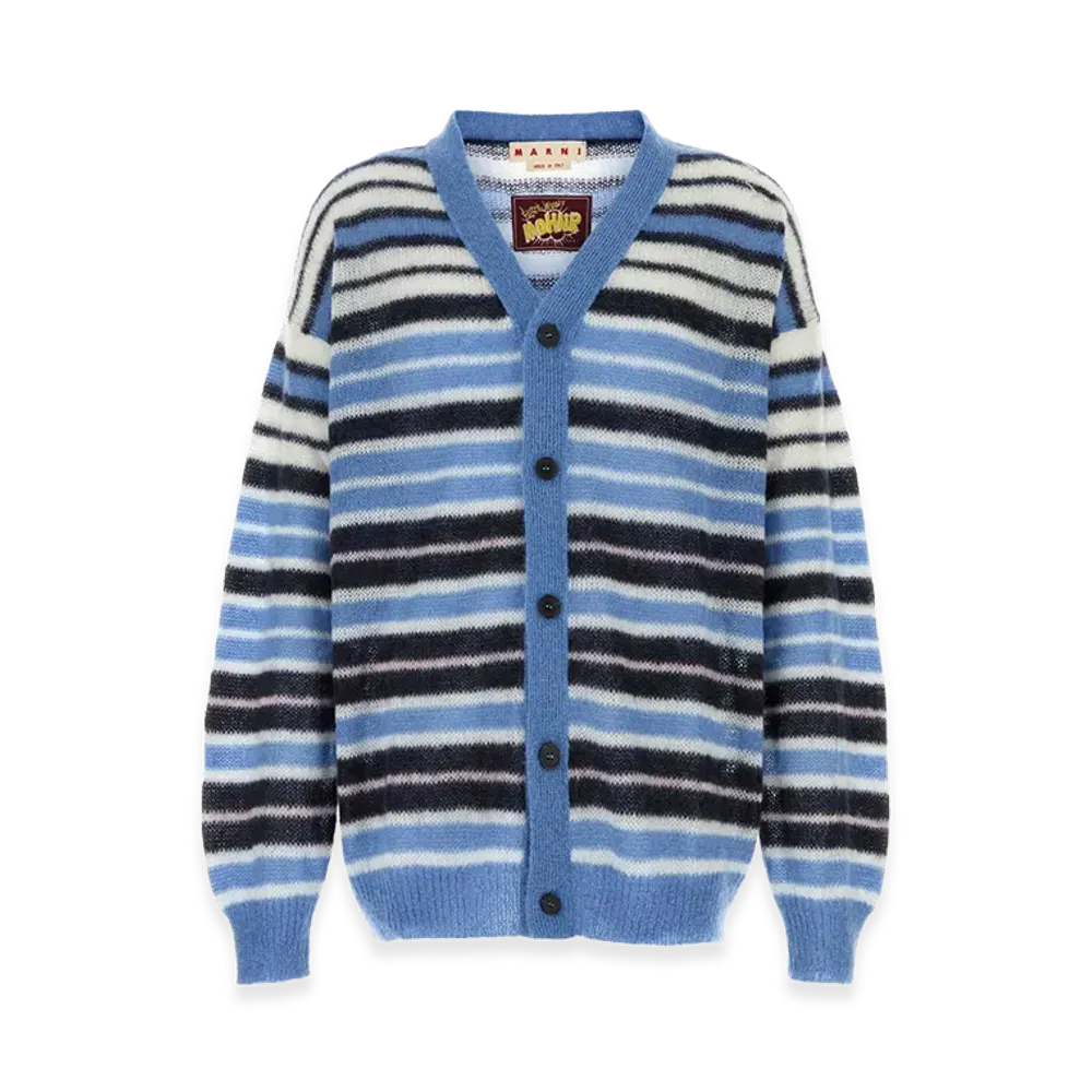 MARNI Embroidered Mohair Blend Cardigan "Multicolor"