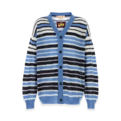MARNI Embroidered Mohair Blend Cardigan "Multicolor"