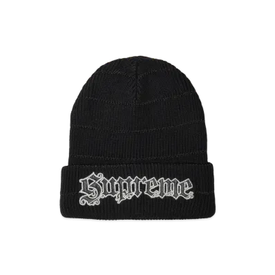 Supreme Metallic Stripe Beanie "Black"