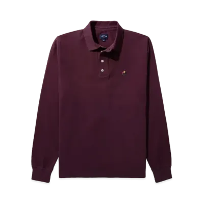 Noah Long Sleeve Pique Polo "Burgundy"