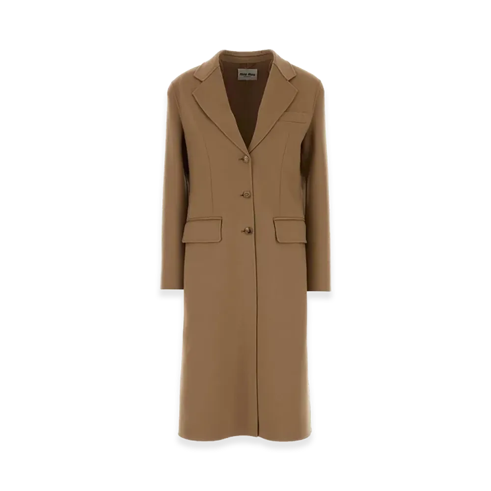 MIU MIU Women's Wool Blend Coat "Camel"