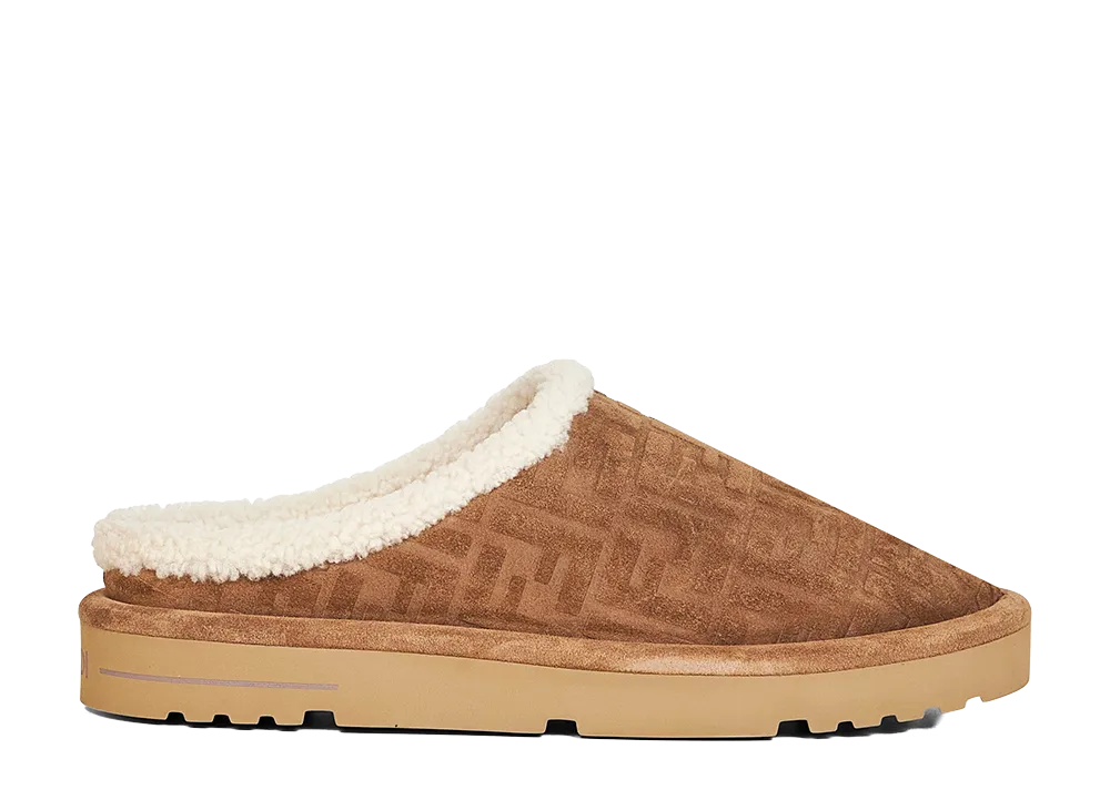 FENDI Suede Slippers "Brown"