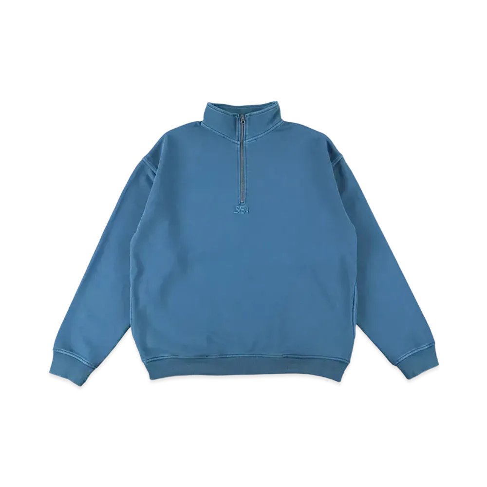 WIND AND SEA Sea Pigment Half Zip Sweat "Blue"