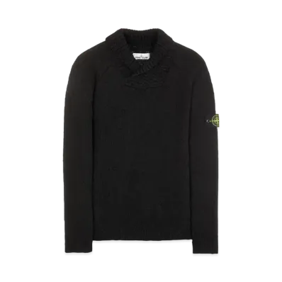 Stone Island 529D3 COTTON WOOL MELANGE "Black"