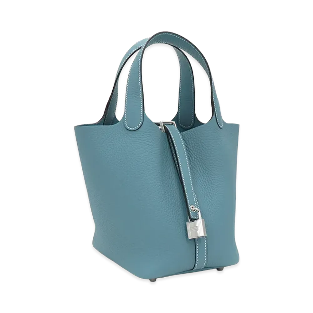 Hermes Women's Picotin Lock Taurillon Clemence "New Blue Jean"
