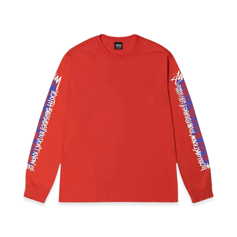 Stussy Youth Brigade Pigment Dyed LS Tee "Tomato"