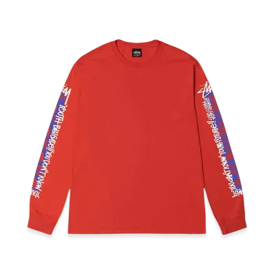 Stussy Youth Brigade Pigment Dyed LS Tee "Tomato"