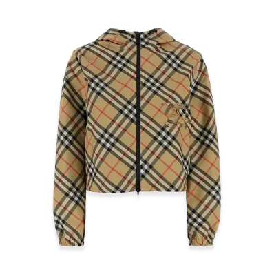 Burberry Women's Embroidered Twill Reversible Jacket "Beige"