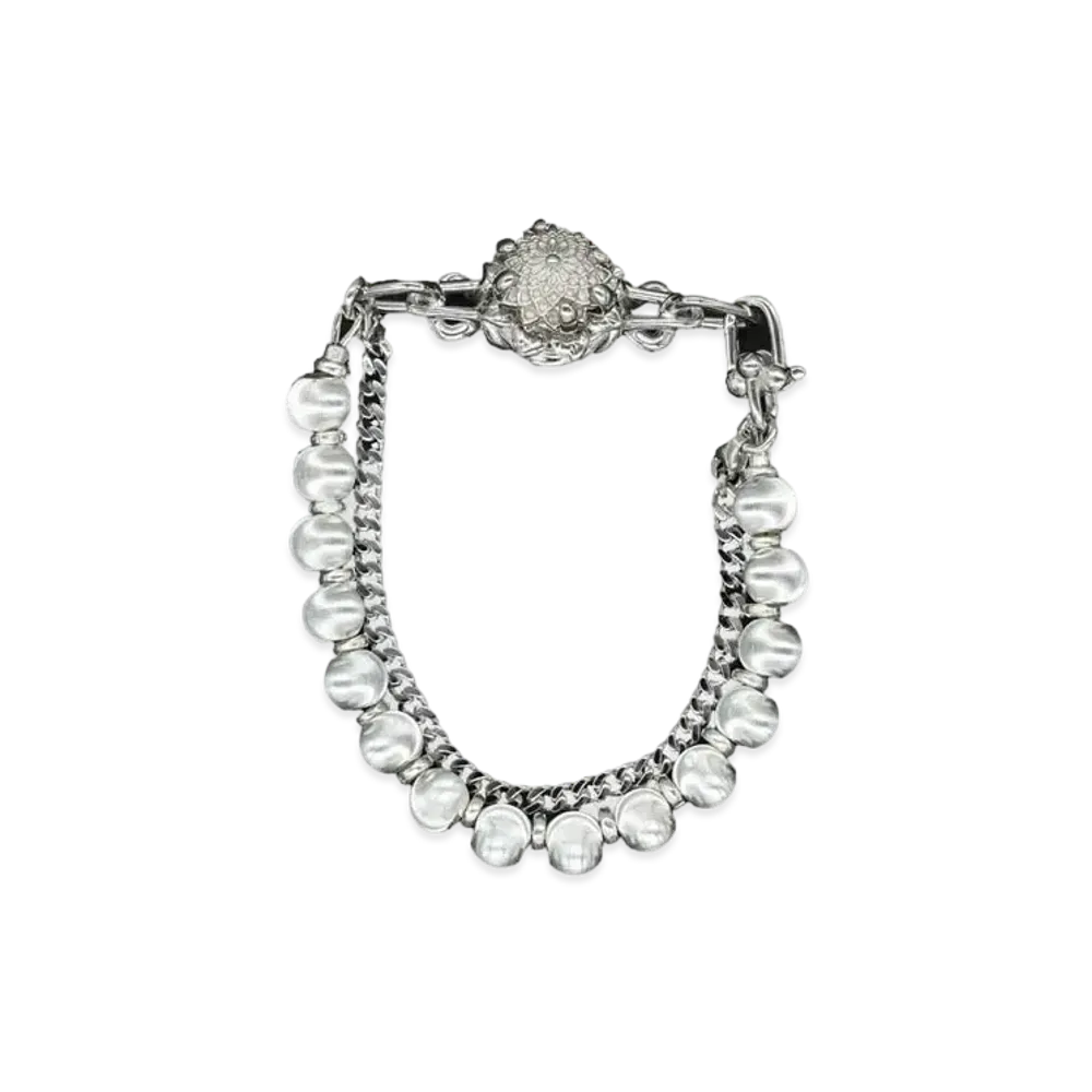 WTLA Zinnia Flower Bracelet_Silver Pearl "Silver-Plated"