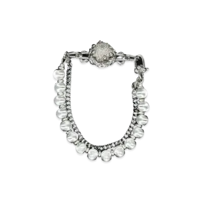 WTLA Zinnia Flower Bracelet_Silver Pearl "Silver-Plated"