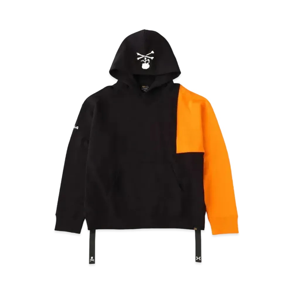 mastermind JAPAN x C2H4 Hoodie Made By Alpha Industries "Black Orange"