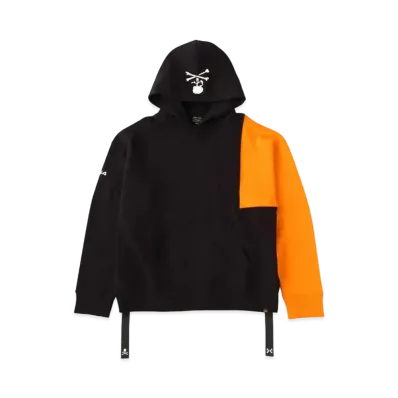 mastermind JAPAN x C2H4 Hoodie Made By Alpha Industries "Black Orange"