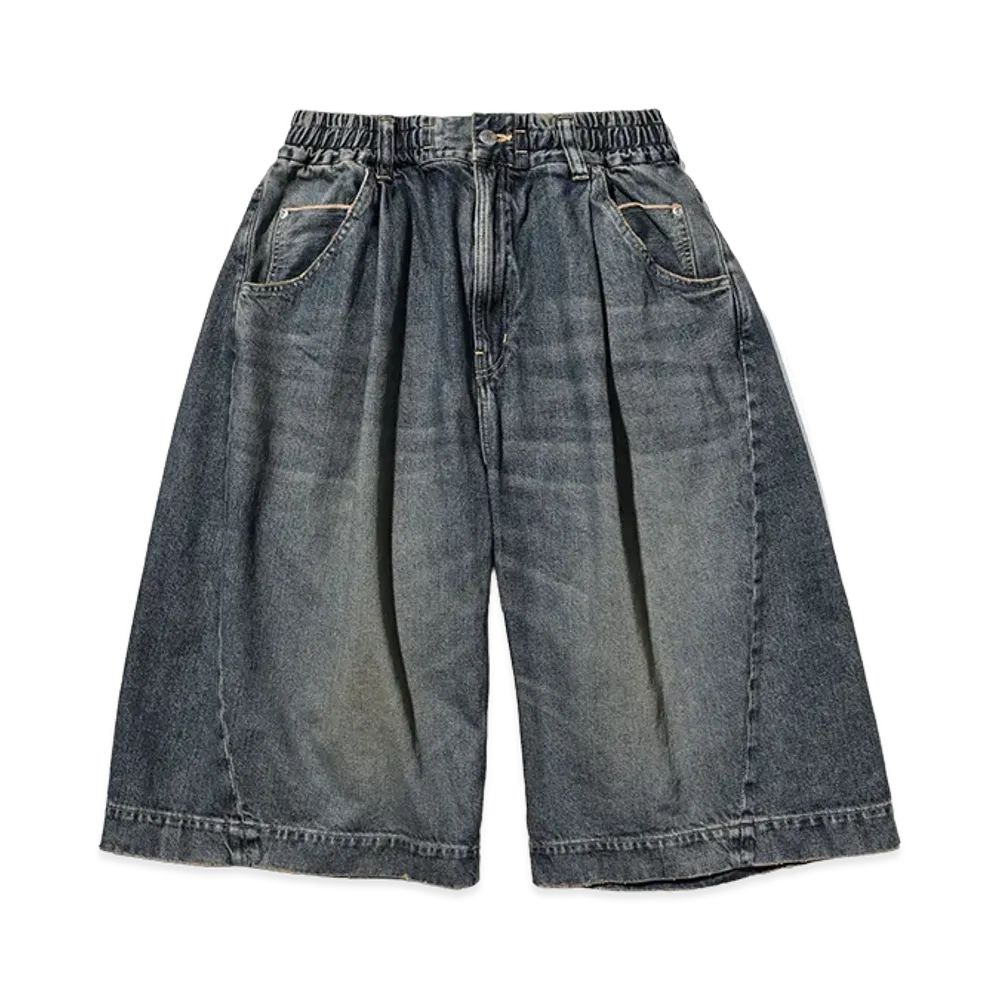 CLESSTE Vintage Dyed Selvedge Denim City Baggy Half Pants "Vintage Indigo"