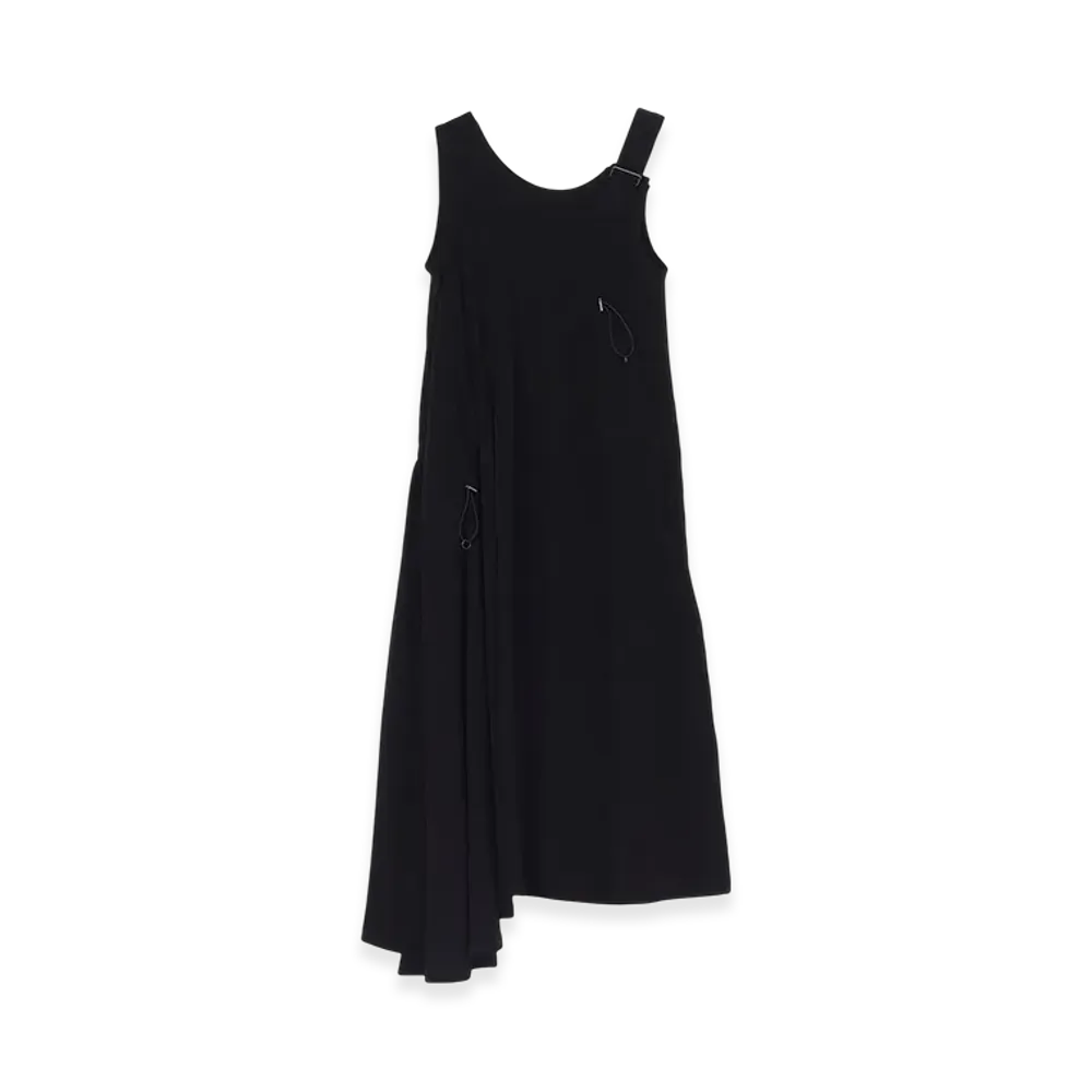 Ground Y Crepe De Chine Sleeveless Dress "Black"