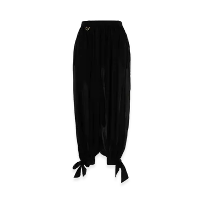 Chloe Women's Pleated Flare Pants In Silk-Blend Material "Black"