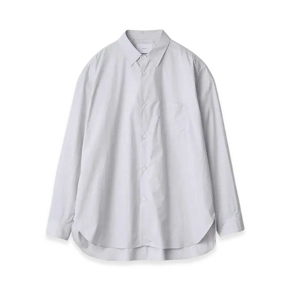 ssstein Suvin Cotton Oversized Regular Collar Shirt "Off Blue"