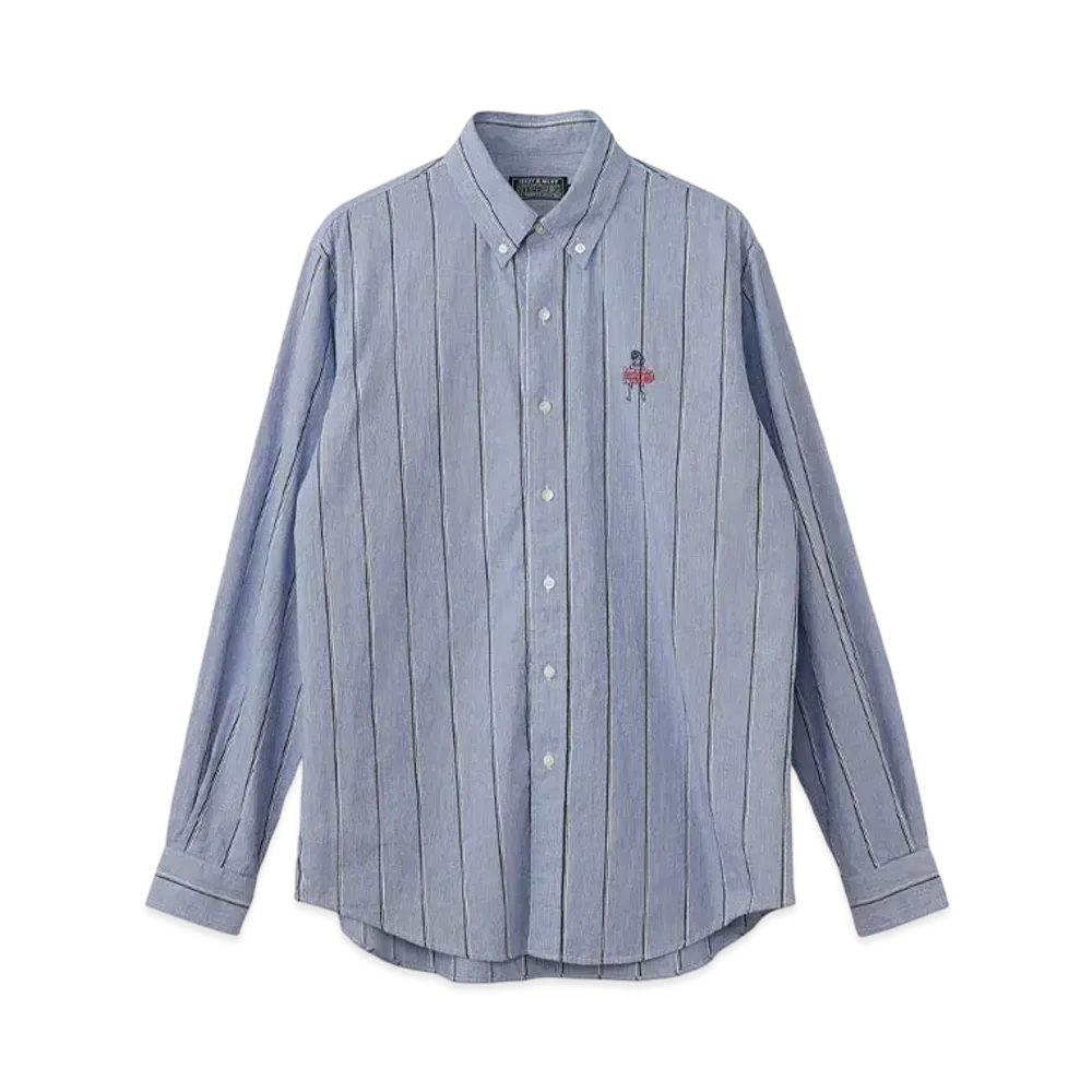HYSTERIC GLAMOUR Vixen Line Embroidery Button Down Shirt "Navy"