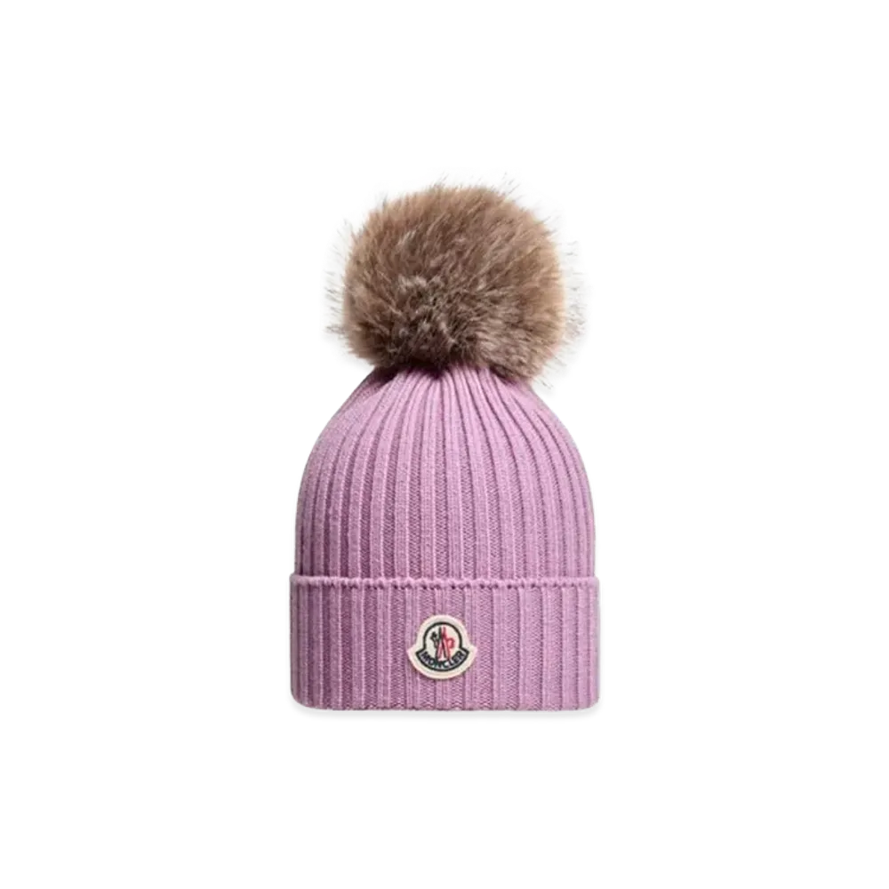 MONCLER Kids Beanie Hats "Lilac"