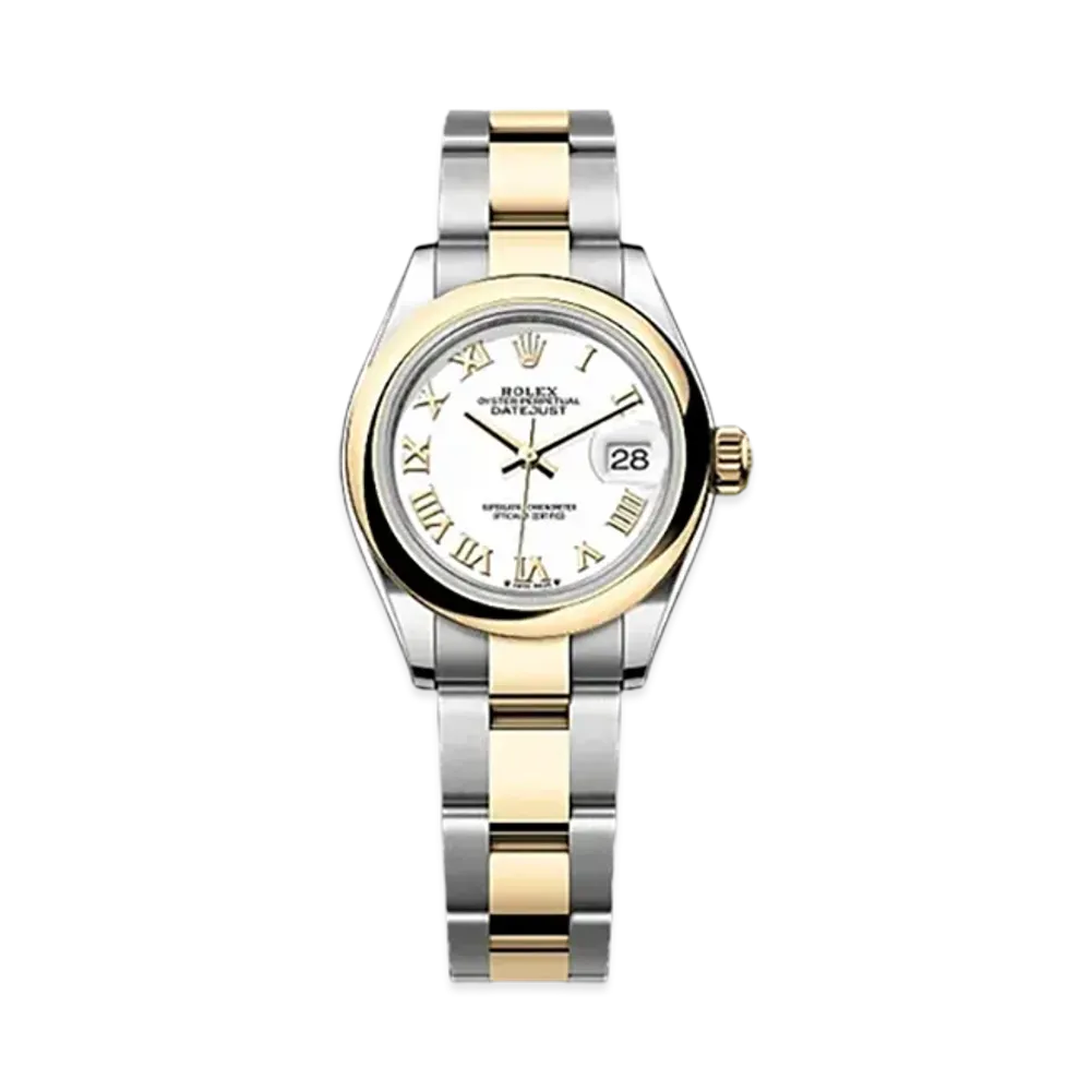 ROLEX Lady-Datejust 28mm Oystersteel & Yellow Gold 279163 "White"