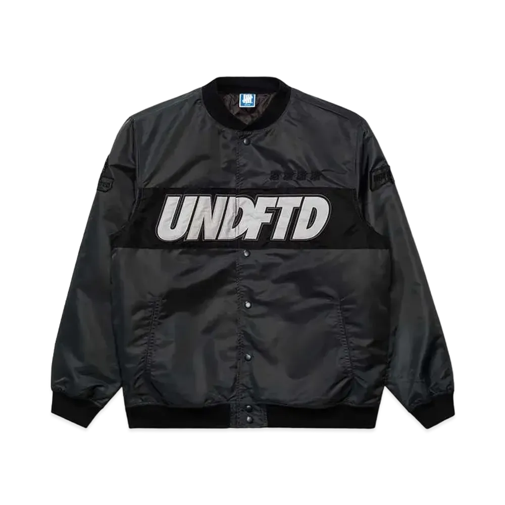 UNDEFEATED Satin Baseball Jacket - 40054 "Black"
