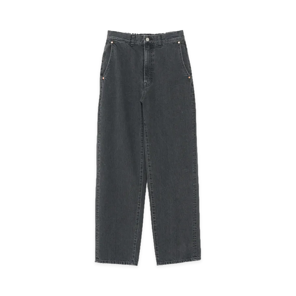 YOKE Denim Wide Straight Pants Vintage Wash "Black"