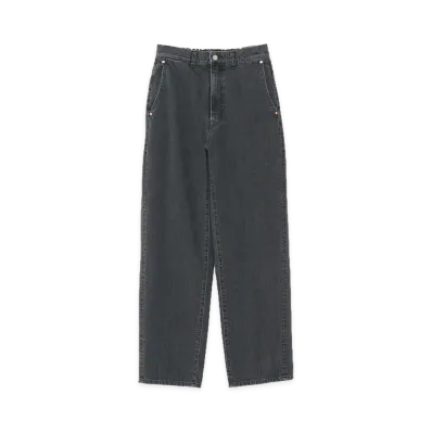 YOKE Denim Wide Straight Pants Vintage Wash "Black"