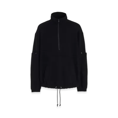 S'YTE French Terry Patch Design High Neck Pullover "Black"