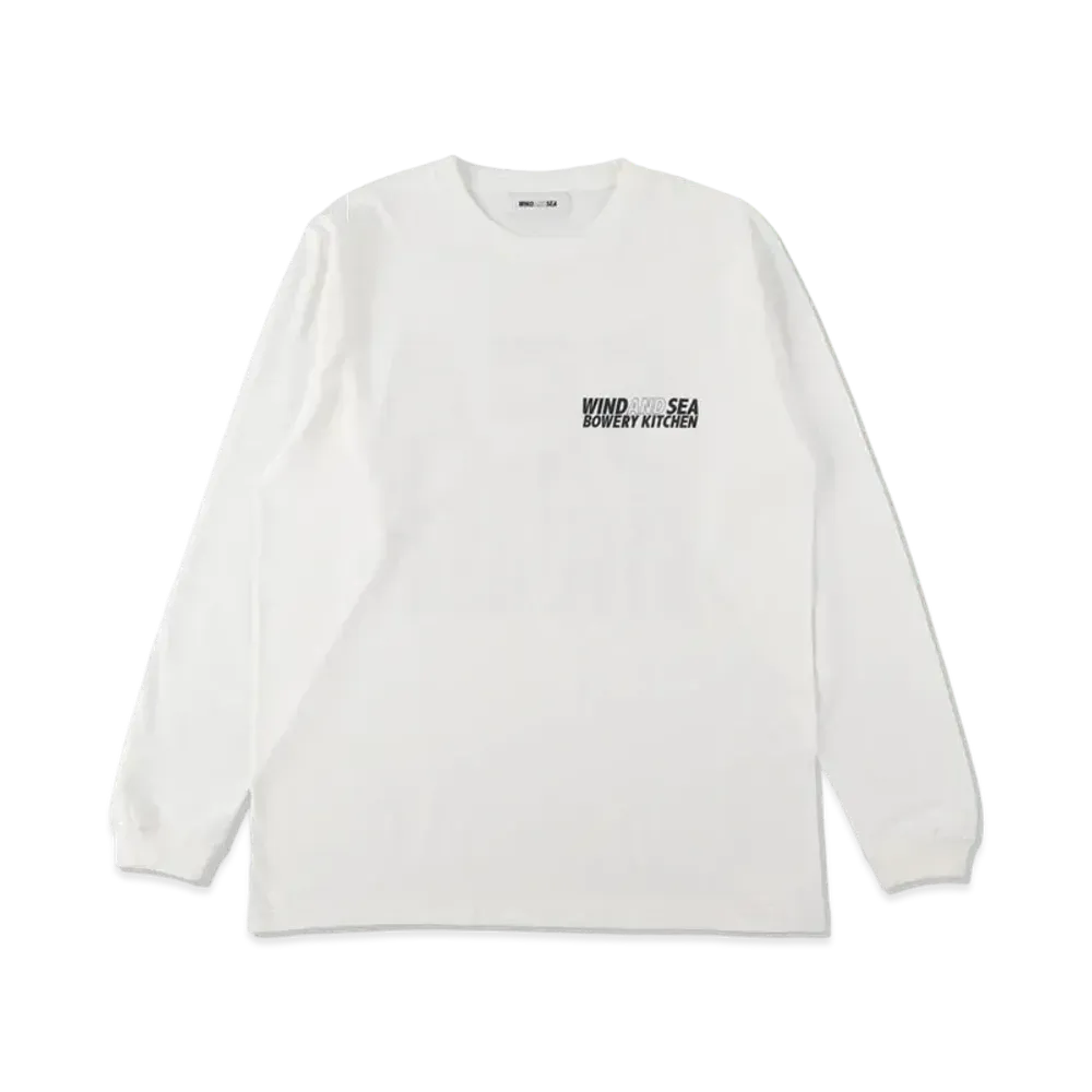 WIND AND SEA BOWERY KITCHEN X WDS L/S TEE (WDS) "White"