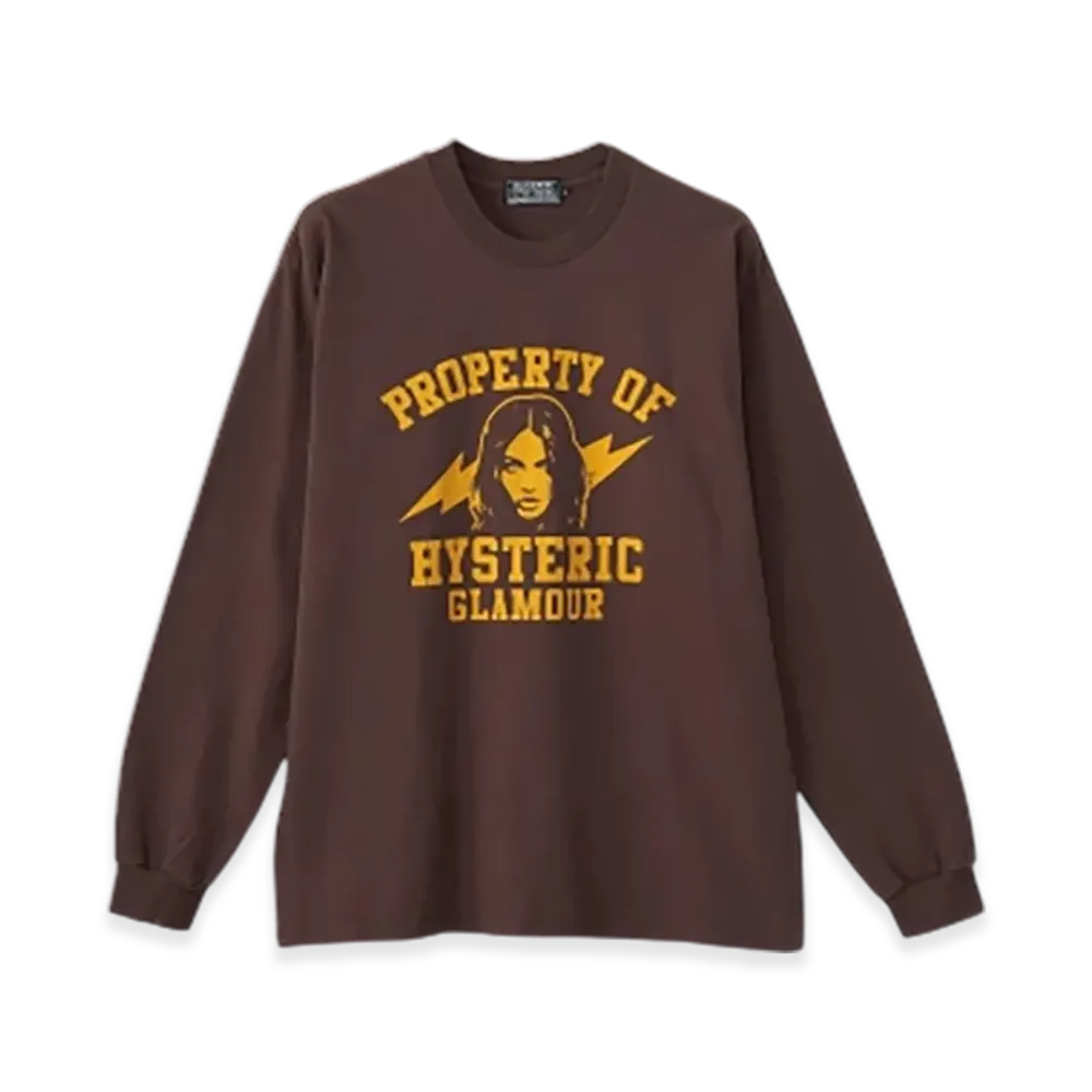 HYSTERIC GLAMOUR Property Of Hysteric T-Shirt "Brown"