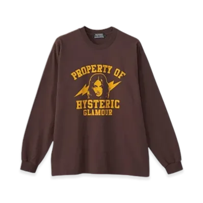 HYSTERIC GLAMOUR Property Of Hysteric T-Shirt "Brown"