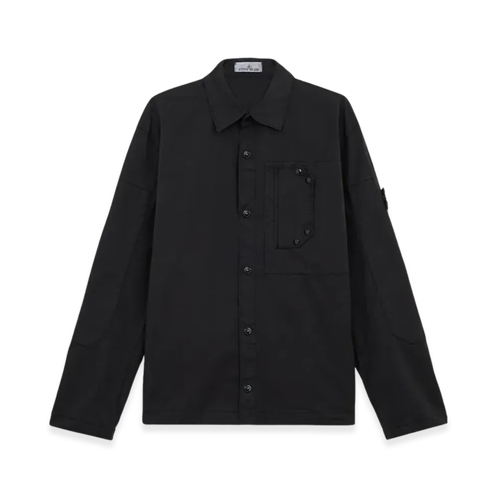 Stone Island 11910 Supima Cotton Twill Stretch TC Overshirt with Snap Fastening - 24FW "Black"