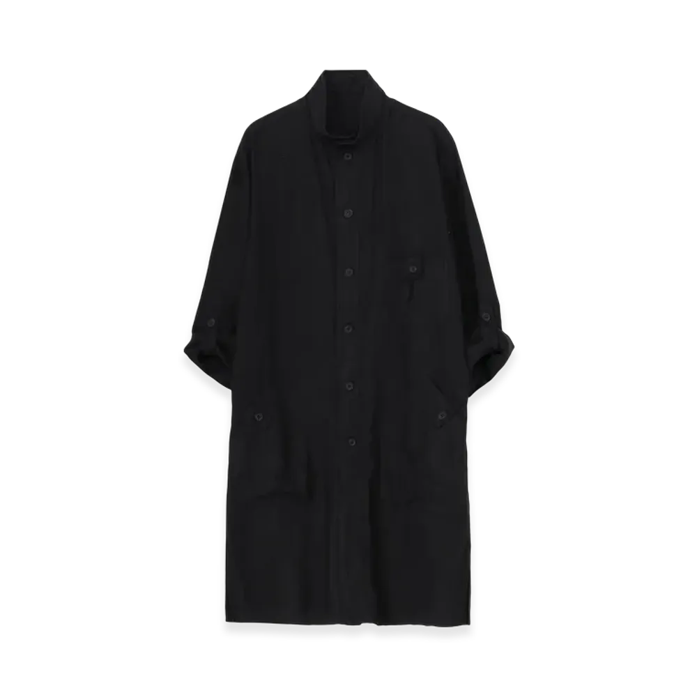 Yohji Yamamoto POUR HOMME Garment Dye Flax Shirt Coat "Black"