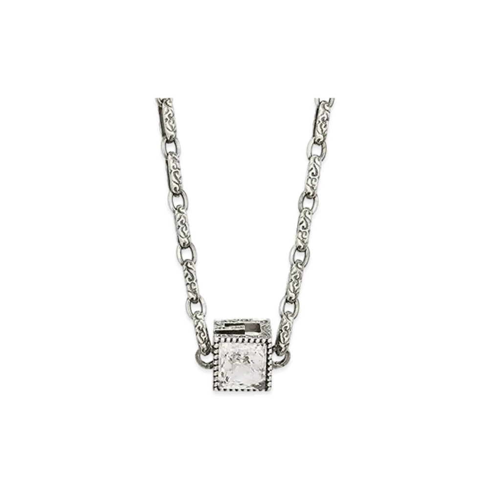 GUCCI Square G Cube Necklace "Silver"