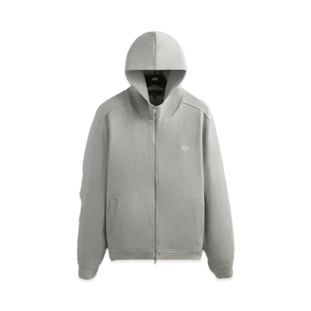 Kith Double Weave Selfridge Zip Up Hoodie "Light Heather Grey"