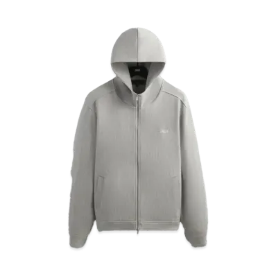Kith Double Weave Selfridge Zip Up Hoodie "Light Heather Grey"